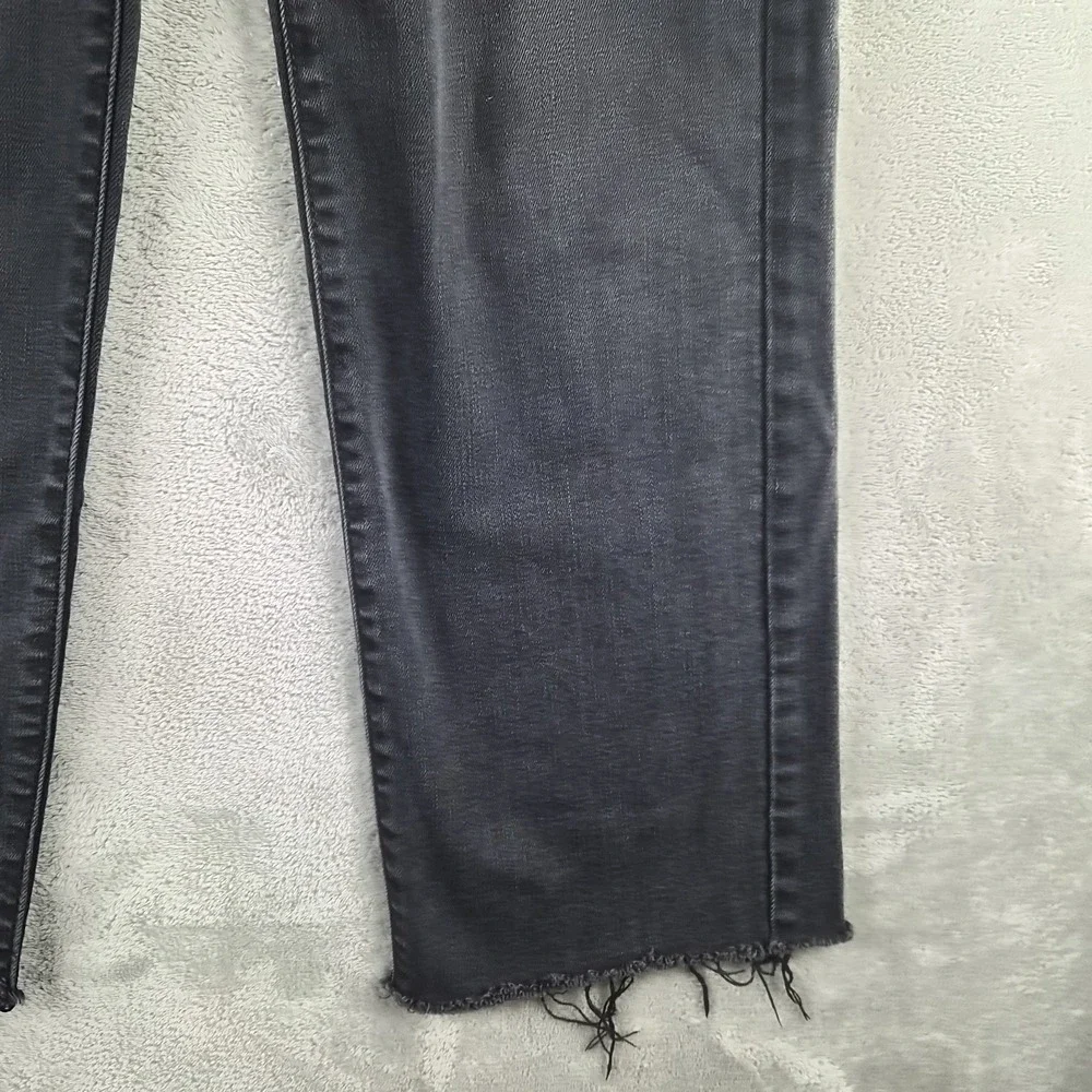 Hidden Wide Leg Jeans Women 24 Black Denim High Rise Button Fly Raw Hem Stretch
